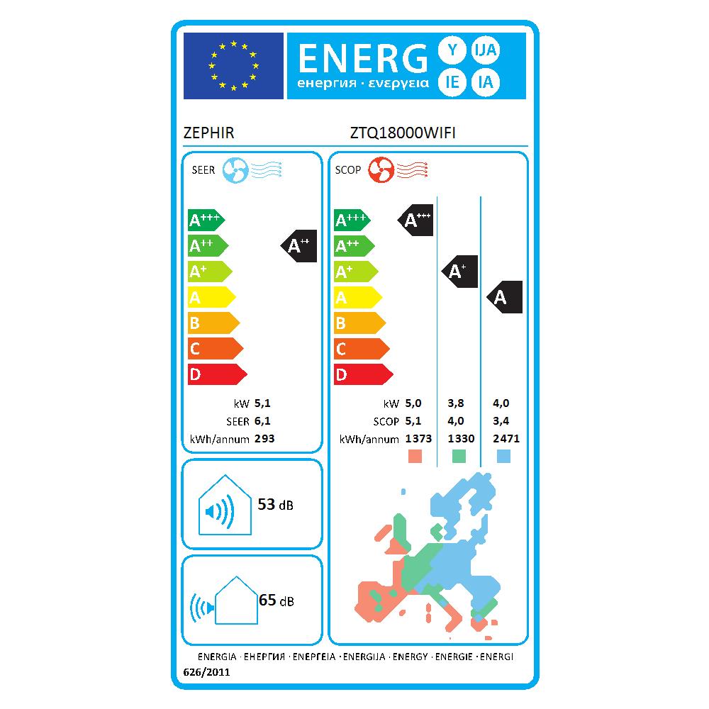 Condizionatore Fisso Monosplit 8019101724557 Potenza 18000 BTU /H Classe A++ /A+ Inverter - Foto 2