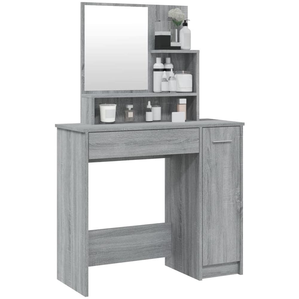 Toeletta Con Specchio Grigio Sonoma 86,5x35x136 Cm - Foto 3