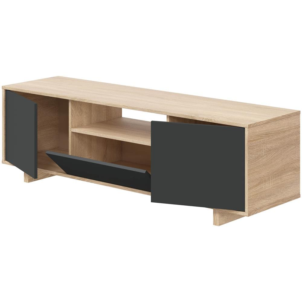 Mobile Tv Zaida 3 Ante Colore Rovere E Grigio, 150 Cm (larghezza) 41 Cm (profondità) 46 Cm (altezza) - Foto 2