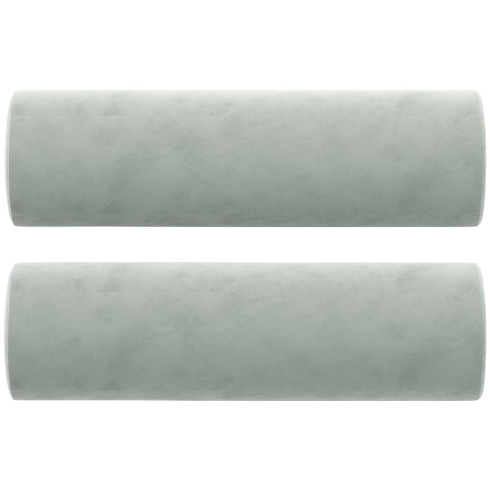 Cuscini Decorativi 2 Pz Grigio Chiaro 15x50 Cm In Velluto - Foto 2