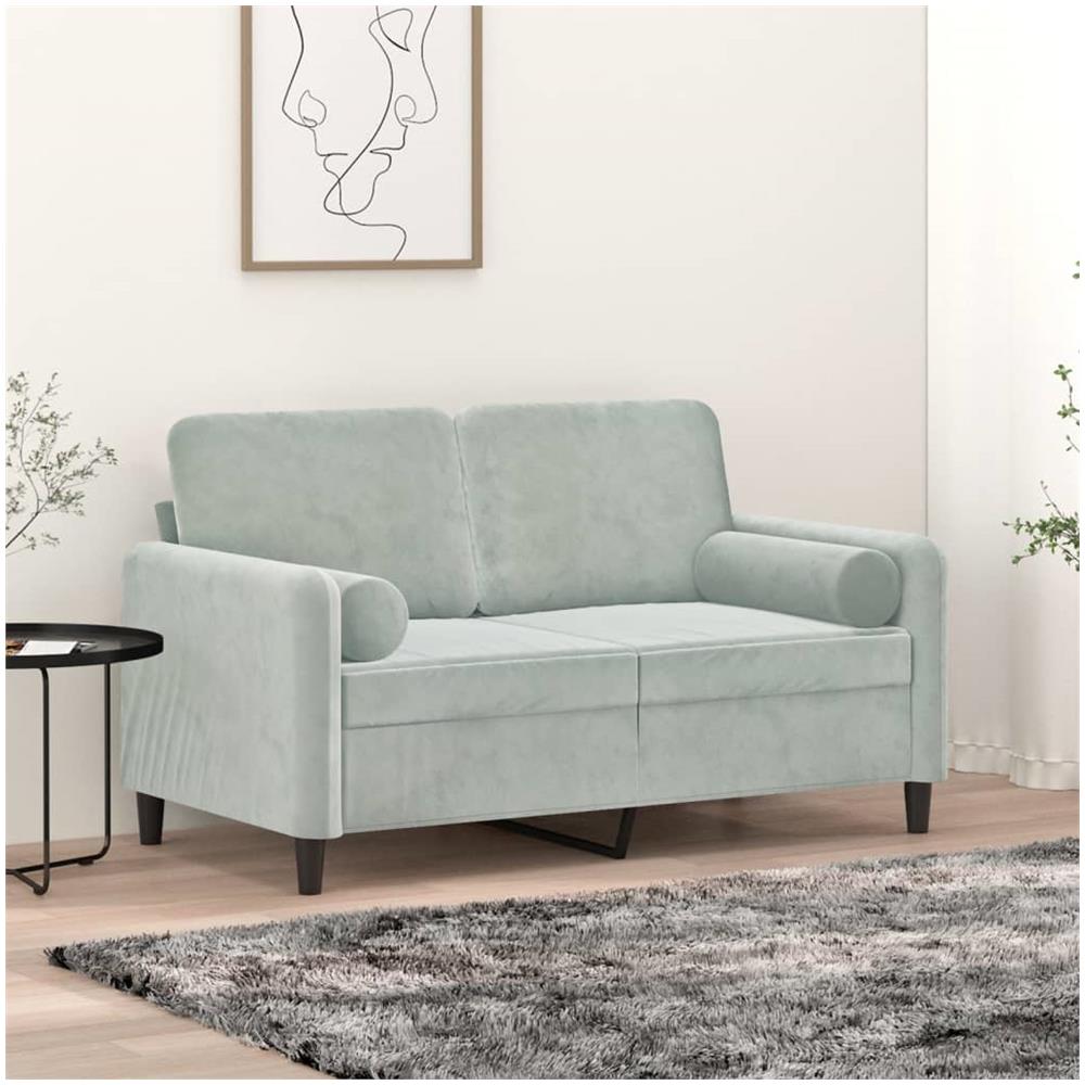 Cuscini Decorativi 2 Pz Grigio Chiaro 15x50 Cm In Velluto - Foto 1