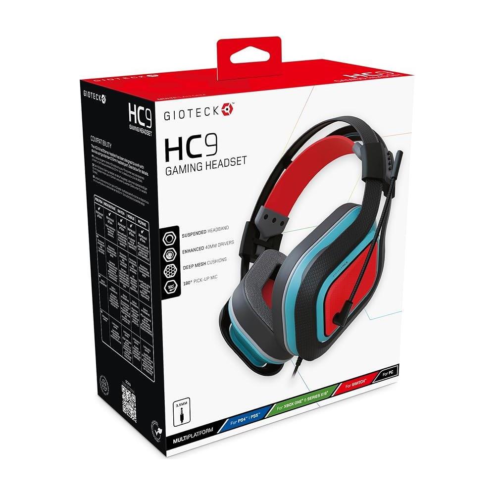 HC-9 Cuffia stereo cablata blu e rossa per Switch /Switch Lite, PC, Mac e cellulare - Foto 2