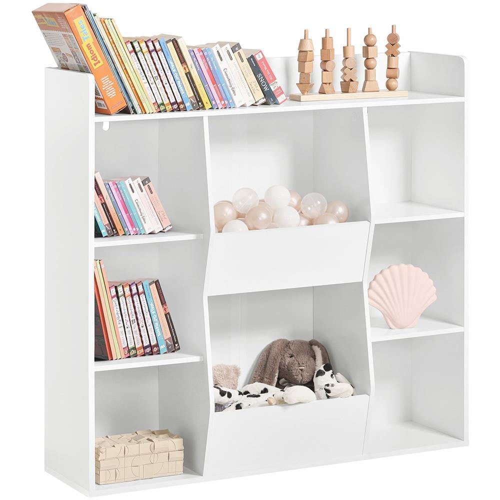 Libreria Per Bambini Scaffale Con 8 Scomparti Aperti Scaffale Per Giocattoli Bianco 106x30 X104cm Kmb55-w - Foto 1