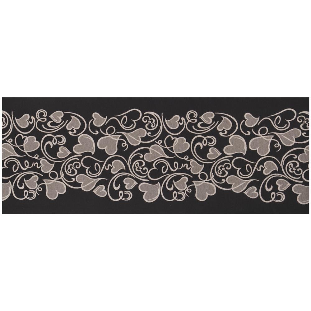 Tappeto Passatoia Tessuto Jacquard Linea Emozioni Disegno Amour Nero 57x500 Nero - Foto 1