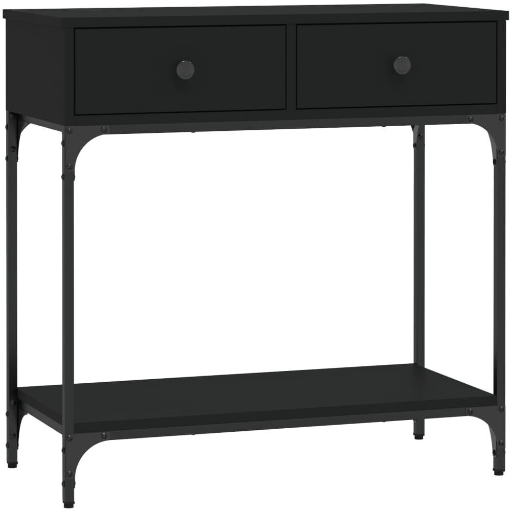 Tavolino Consolle Nero 75x34,5x75 Cm In Legno Multistrato - Foto 2