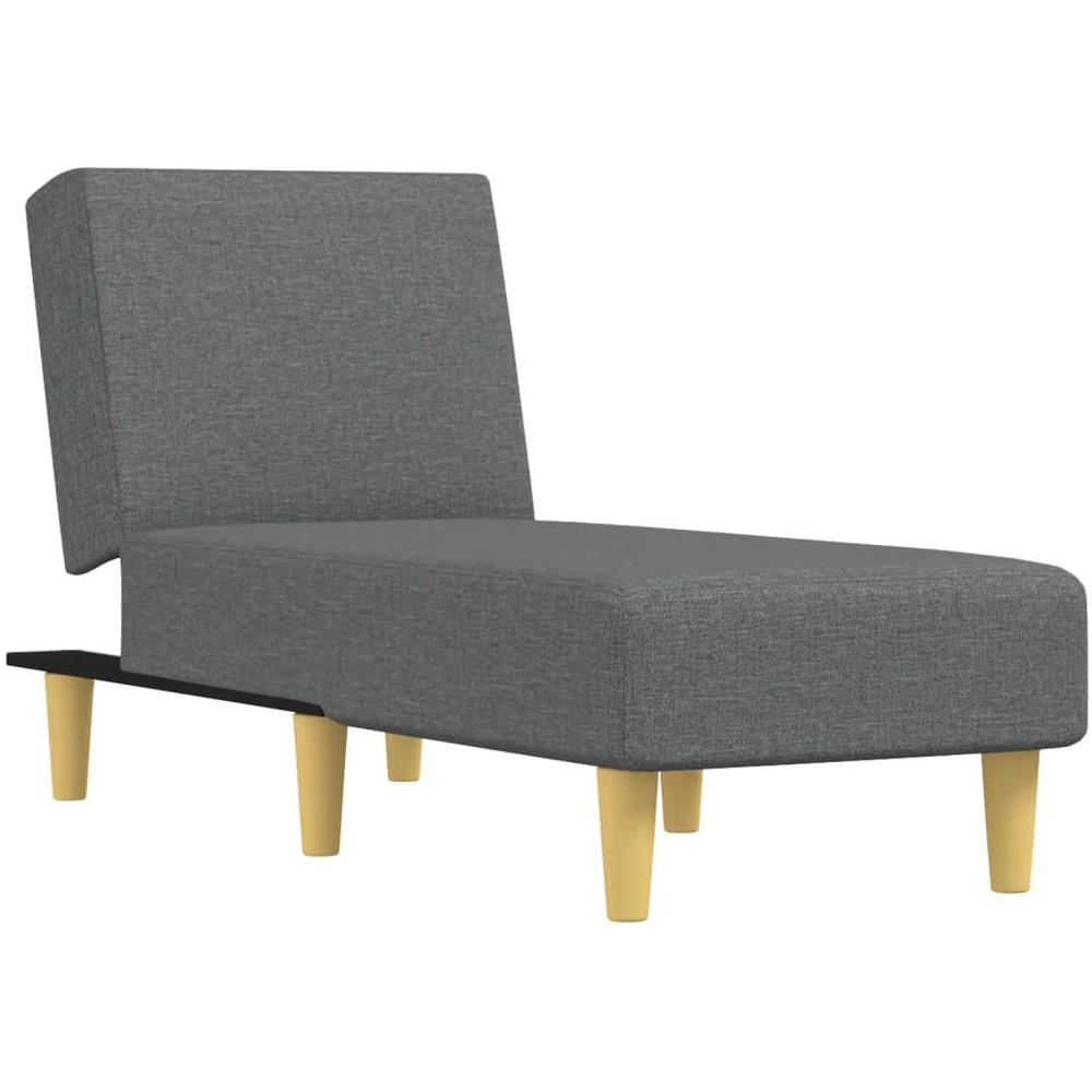 Chaise Longue In Tessuto Grigio Scuro - Foto 2
