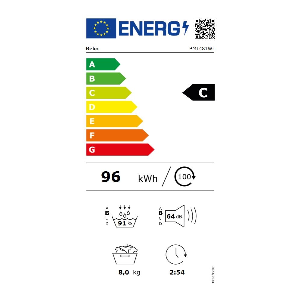 Asciugatrice BMT481WI 8 Kg Classe C Pompa di calore - Foto 7