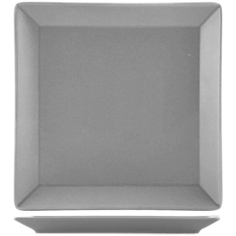 Confezione 6 piatti frutta quadrati Osaka in stoneware grigio cm 18x18 - Foto 1