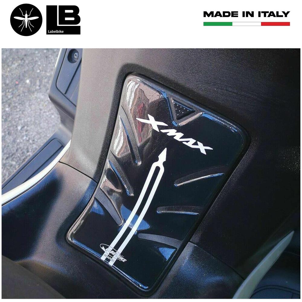 Adesivo 3D Sportello Serbatoio X Max Paraserbatoio Per Scooter Yamaha Xmax 2010-2013 Nero-Bianco - Foto 2