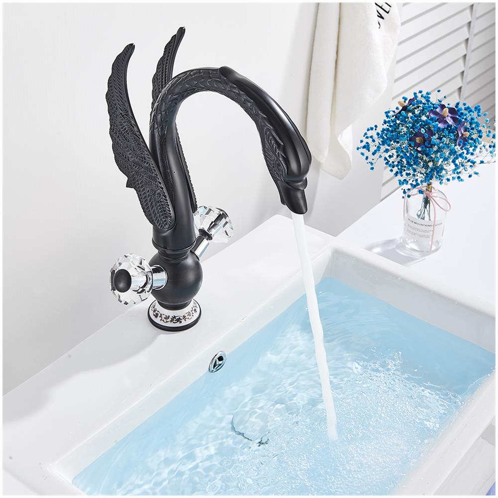 Rubinetto per lavabo da bagno, Blackswan, tipo M130, modello Black Swan, misura 33 cm - Foto 4