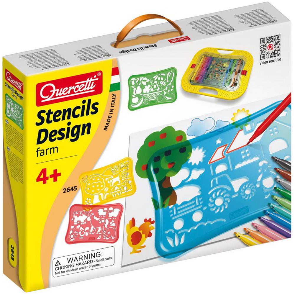 Stencil Design Farm Valigia con 4 Stencil con Matite e Modelli - Foto 6