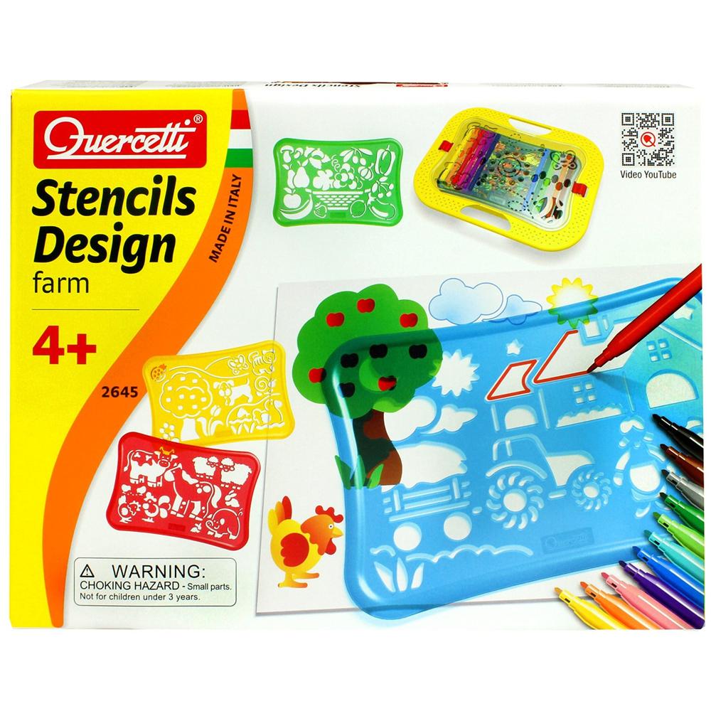 Stencil Design Farm Valigia con 4 Stencil con Matite e Modelli - Foto 2