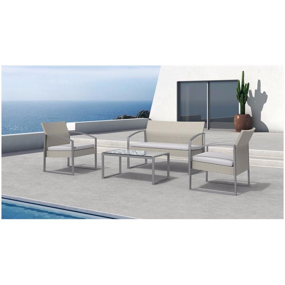 Salotto Da Giardino Tenerife Bianco Con Tavolino - Foto 2