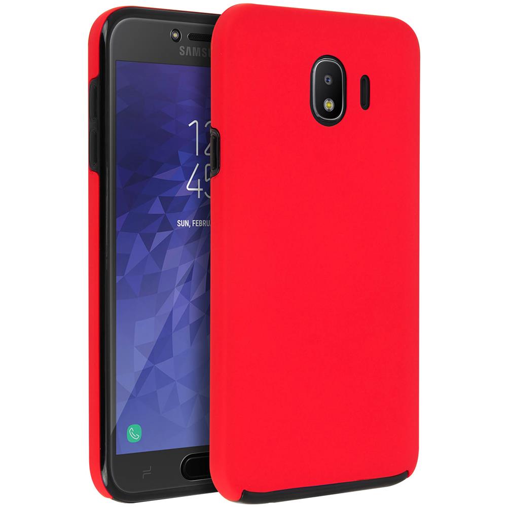Cover Samsung Galaxy J4 Protezione Silicone + Retro Rigido - Rossa - Foto 2