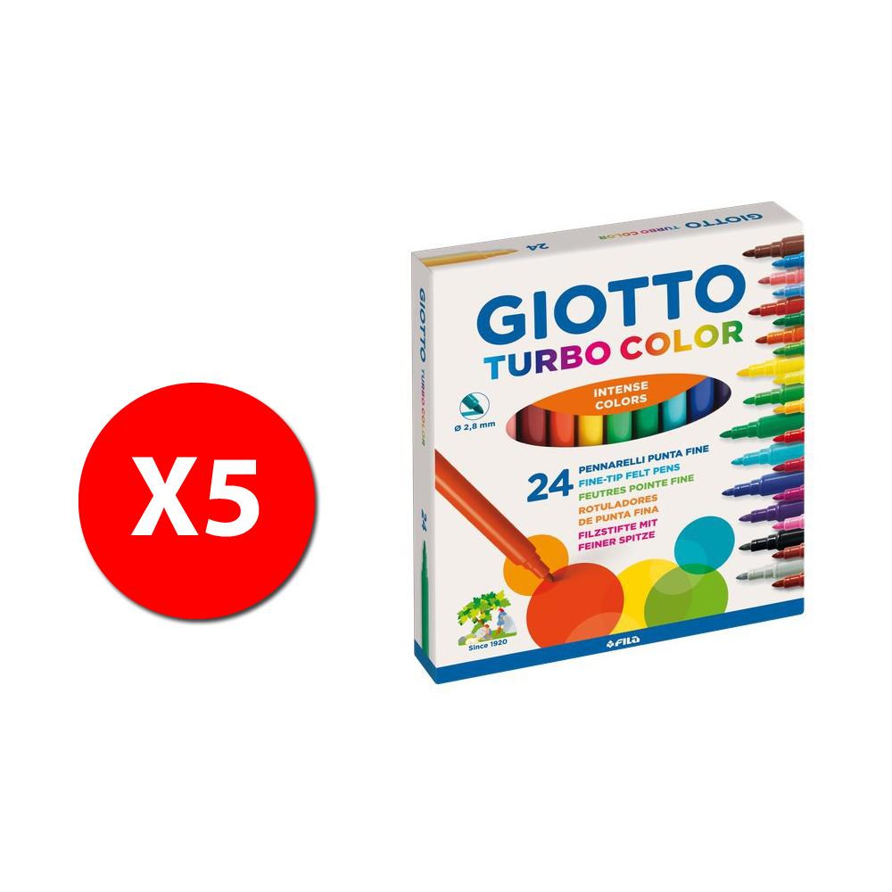 Giotto 417000 Turbo Color - Colori Ass. - 24 Colori - 5 Confezioni - Foto 1