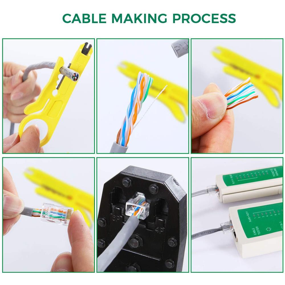 9 In 1 Rete Strumenti Di Riparazione Kit - Computer Maintenance Repair Lan Di Rete Con Crimp Stripper Tool Set - Foto 4