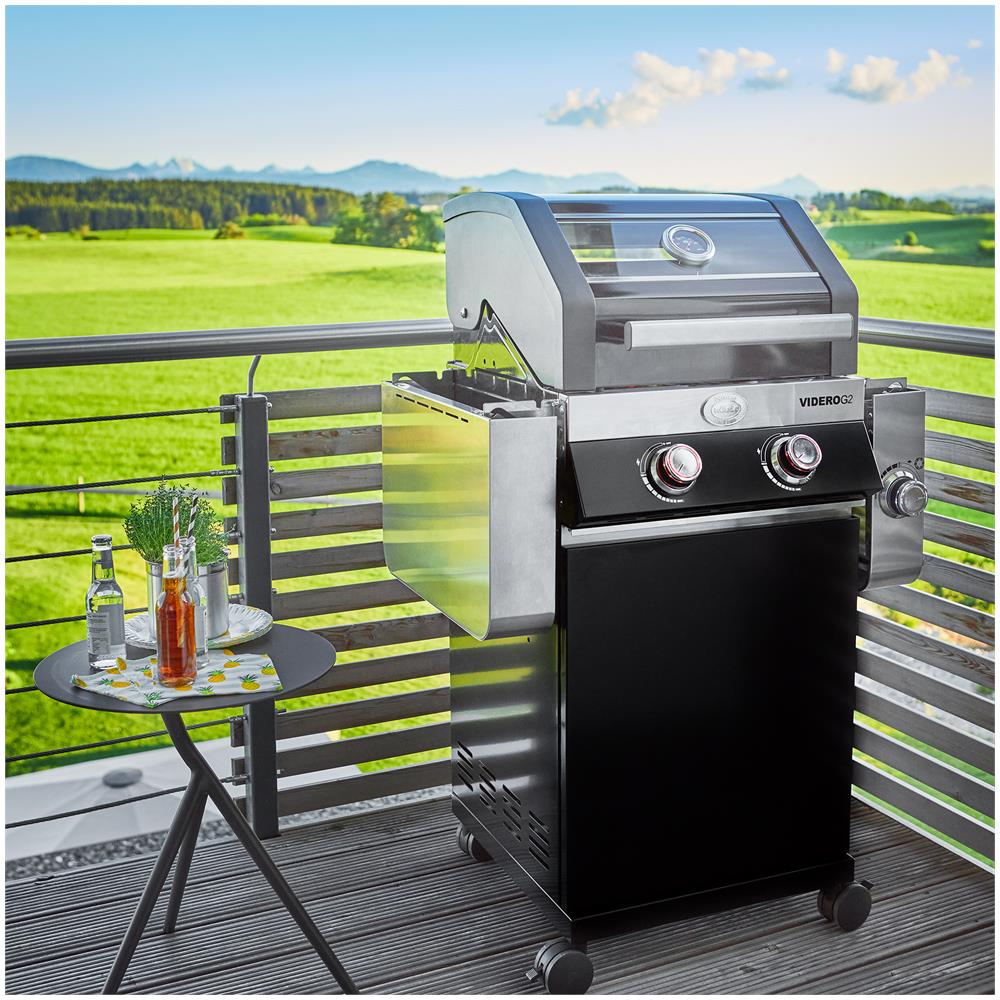 Barbecue A Gas Bbq Station Videro G2-s Vario+ 2 Bruciatori + Bruciatore Laterale + Primezone A Infrarossi Colore Nero 25534 - Foto 5