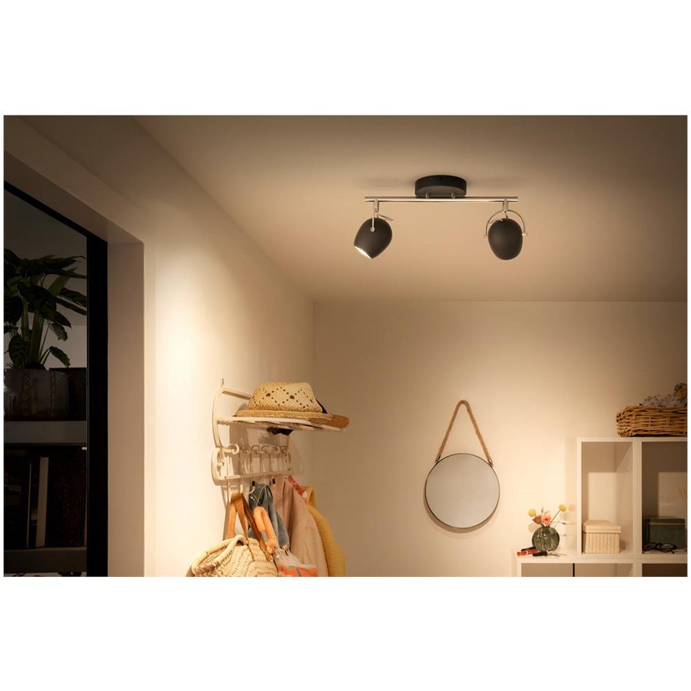 Lampada Da Soffitto Con Due Faretti Rivano 2x4.3w Bianco 177x120x408 Mm Metallo - Foto 3