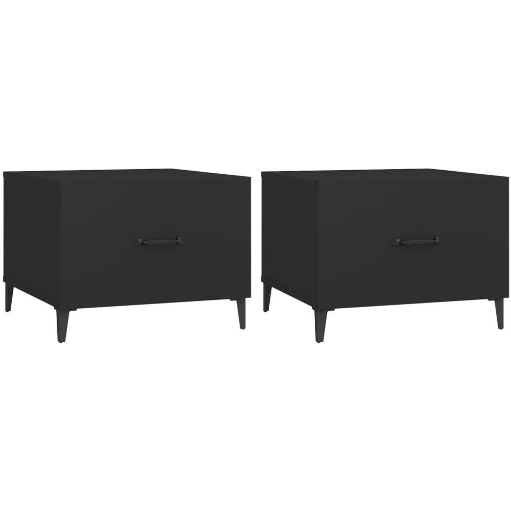 Tavolini Da Salotto Con Gambe In Metallo 2 Pz Nero 50x50x40 Cm - Foto 2