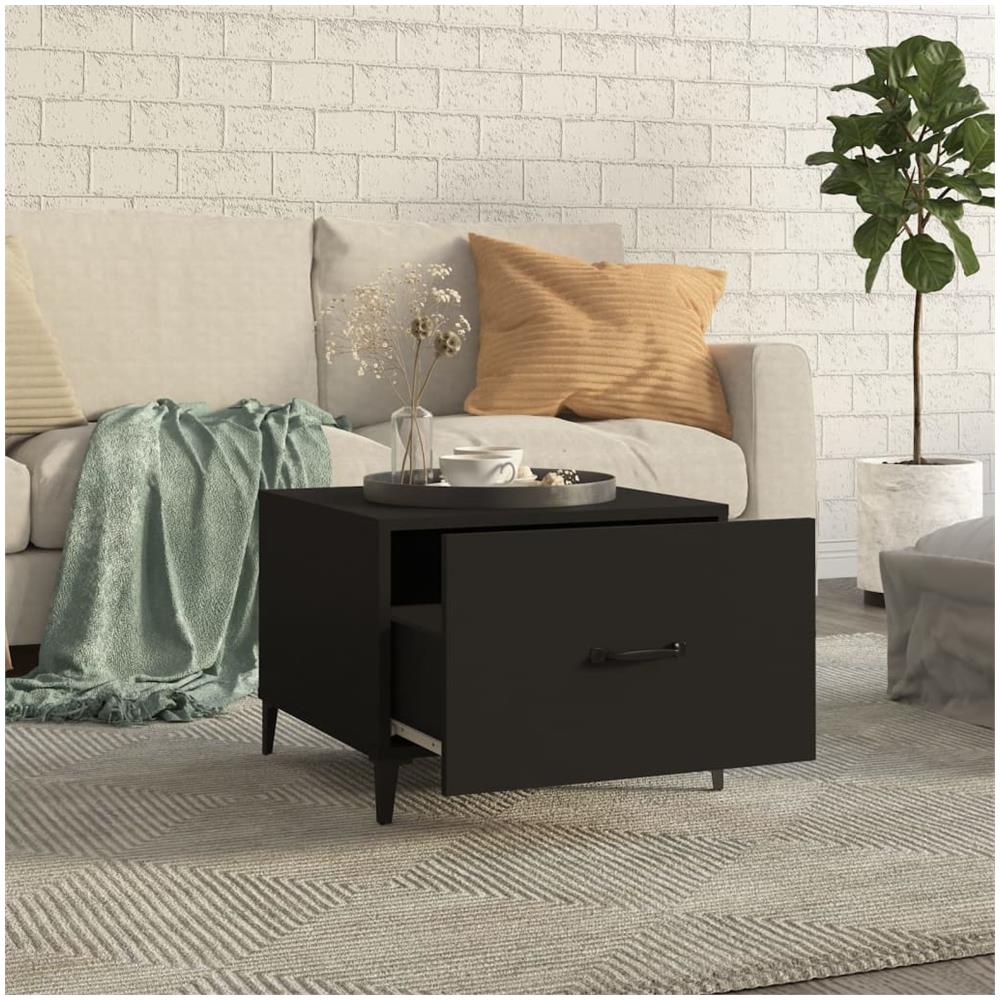 Tavolini Da Salotto Con Gambe In Metallo 2 Pz Nero 50x50x40 Cm - Foto 3