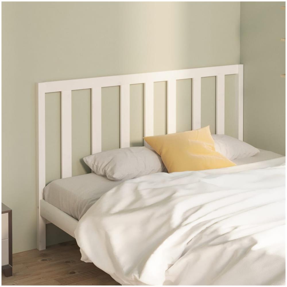 Testiera Per Letto In Legno Massello Di Pino - Bianco, Misure 165.5x4x100 Cm | Design Rustico, Supporto Per Schiena, Facile Da Montare