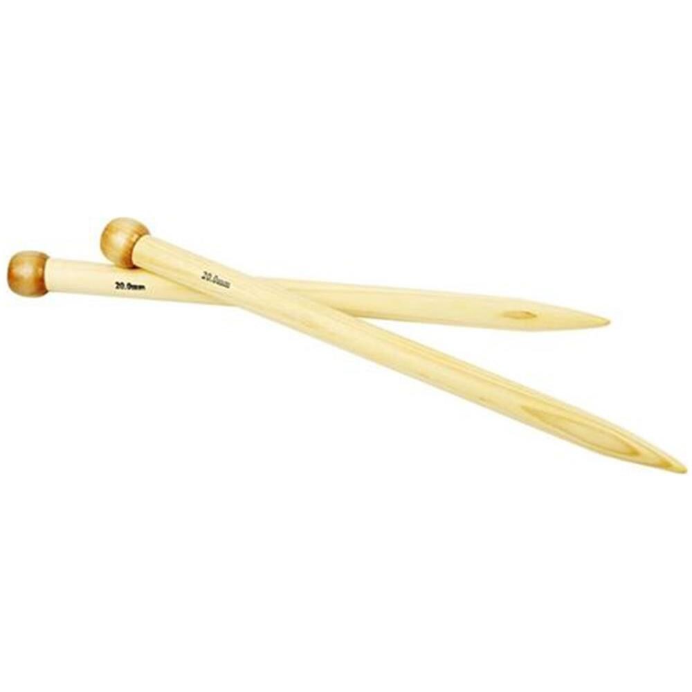 2 Aghi Da Maglia In Bambù 35 Cm - Ø 20 Mm - Foto 1