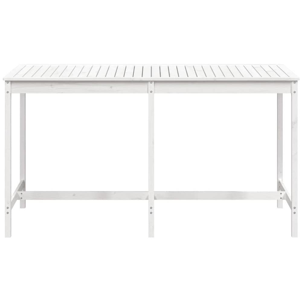 Tavolo Da Giardino Bianco 203,5x90x110cm Legno Massello Di Pino - Foto 2