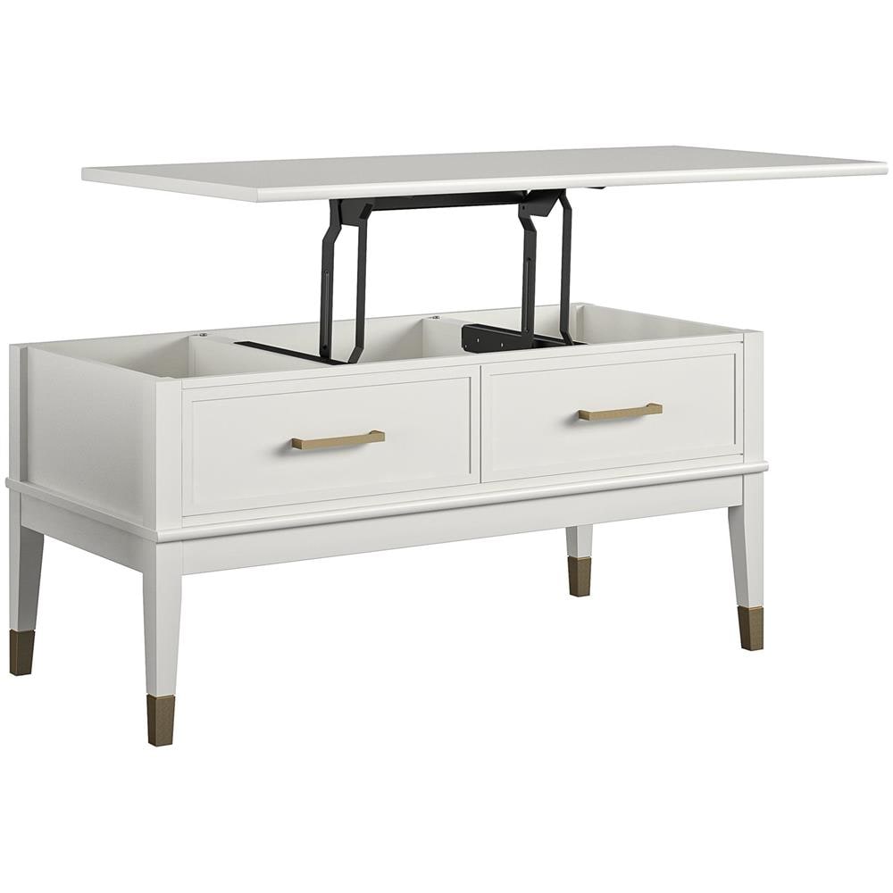 Westerleigh Tavolino Con Alzata E 2 Cassetti In Truciolare Laminato Pvc Bianco - Foto 1