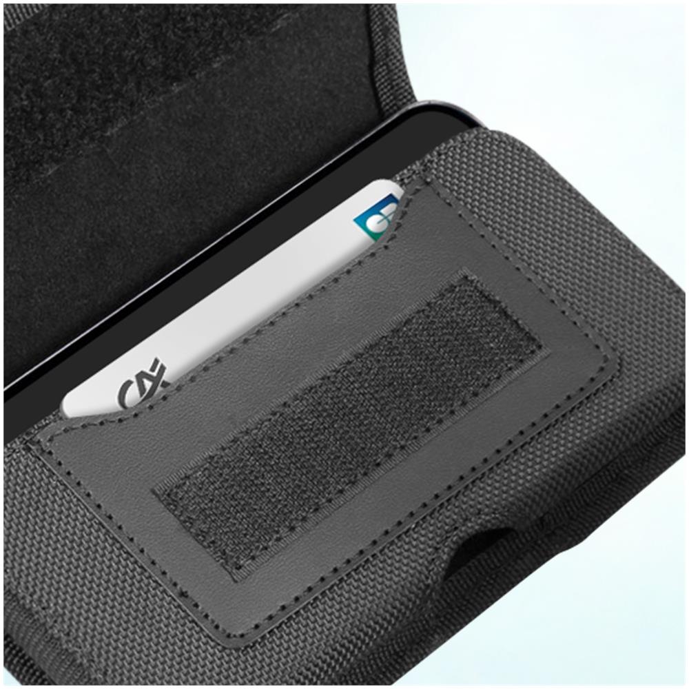 Custodia Da Cintura Orizzontale Per Smartphone 6,8 Pollici Nylon 2 Fissaggi Nera - Foto 2