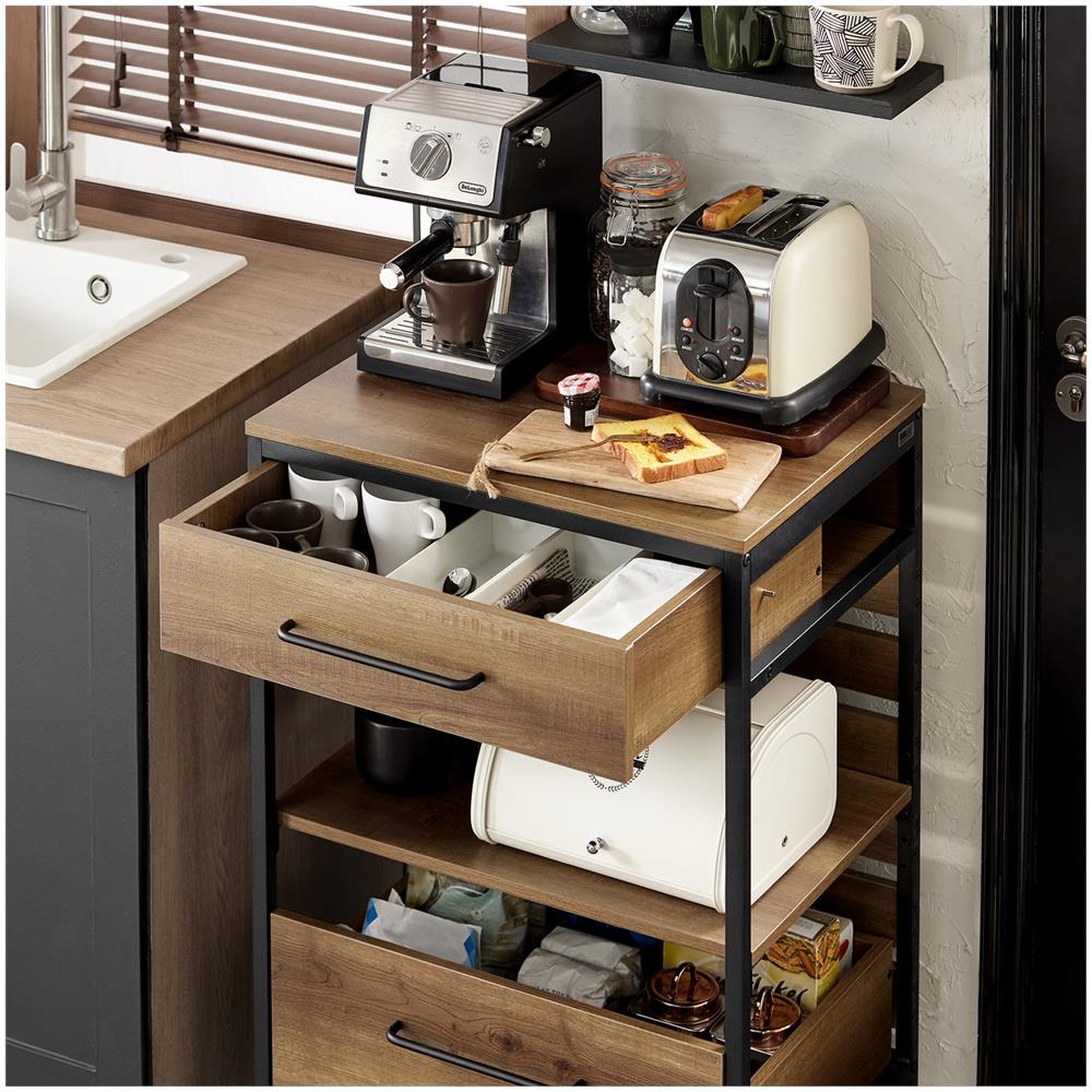 Carrello Portavivande Con 1 Cassa Portaoggetti Estraibile Carrello Da Cucina Carrello Bar Vintage 60x45x90cm Fkw118-pf Sobuy - Foto 2