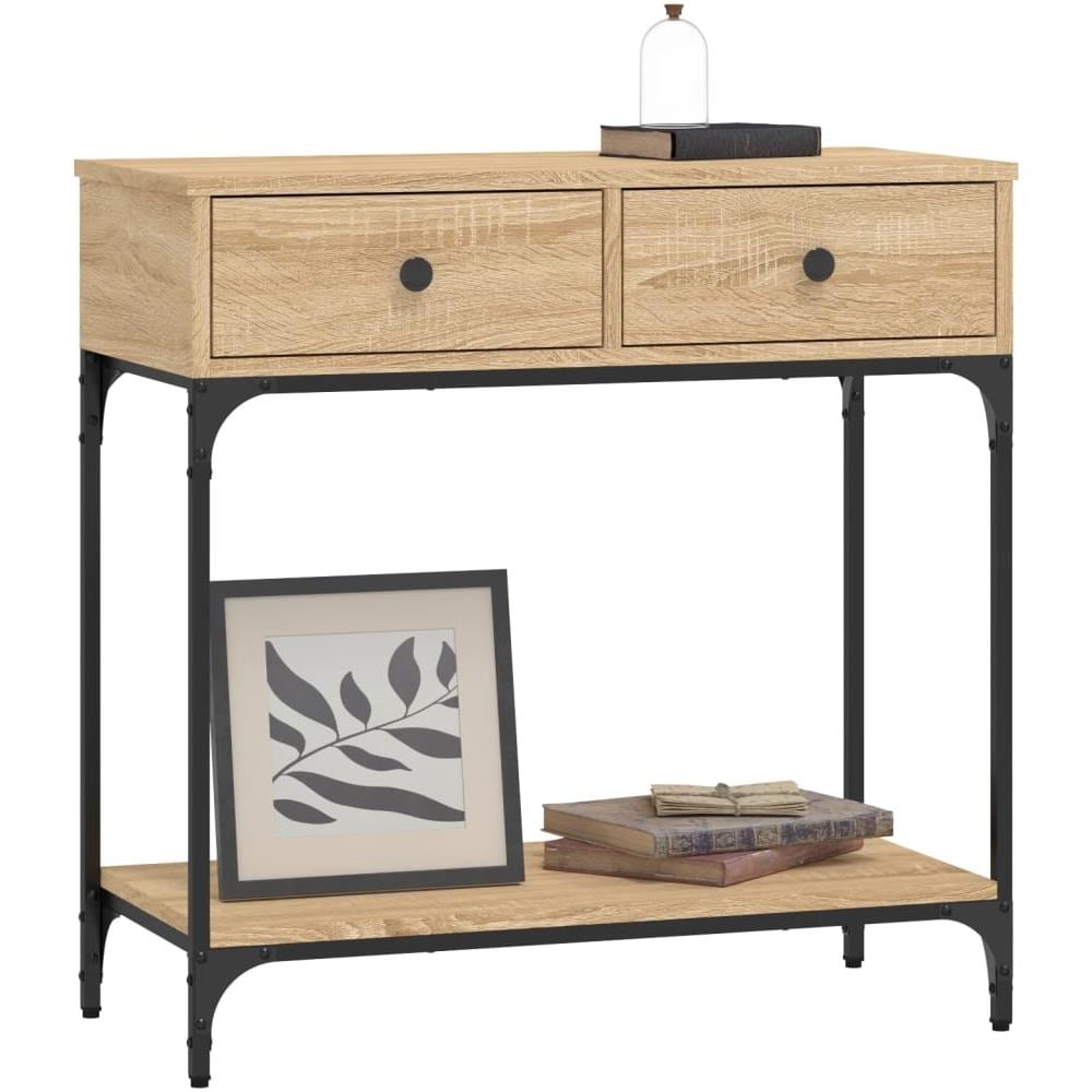 Tavolino Consolle Rovere Sonoma 75x34,5x75cm Legno Multistrato - Foto 3