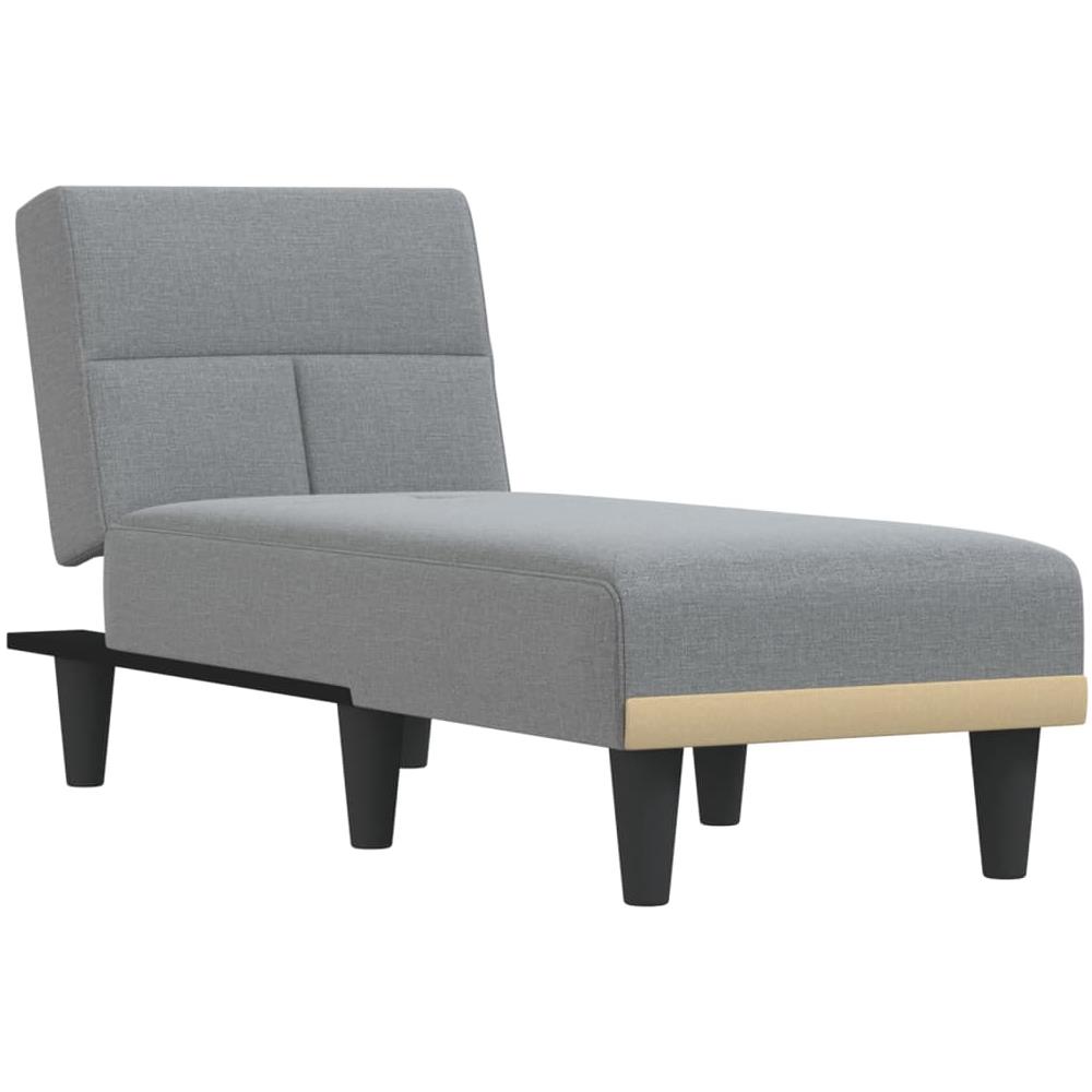 Chaise Longue In Tessuto Grigio Chiaro - Foto 2