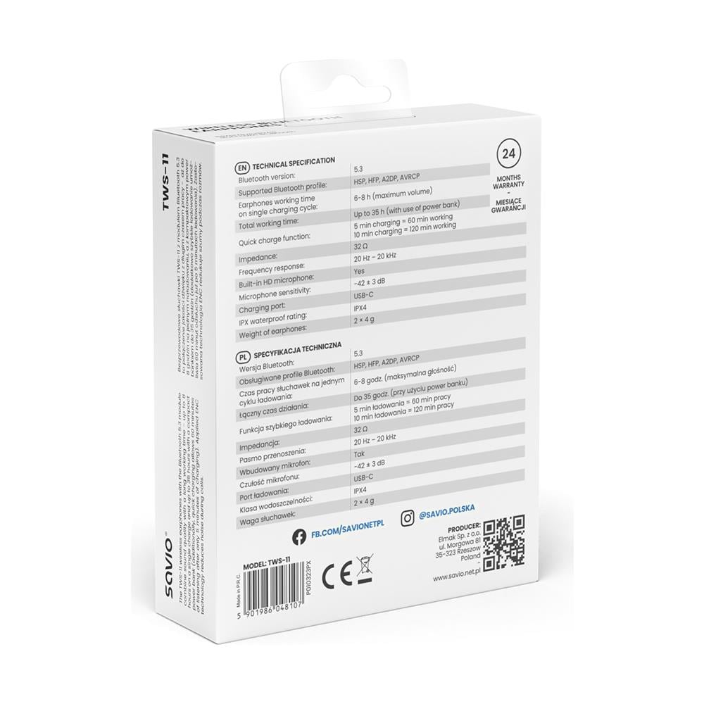 TWS-11 cuffia e auricolare True Wireless Stereo (TWS) In-ear Musica e Chiamate Nero - Foto 12