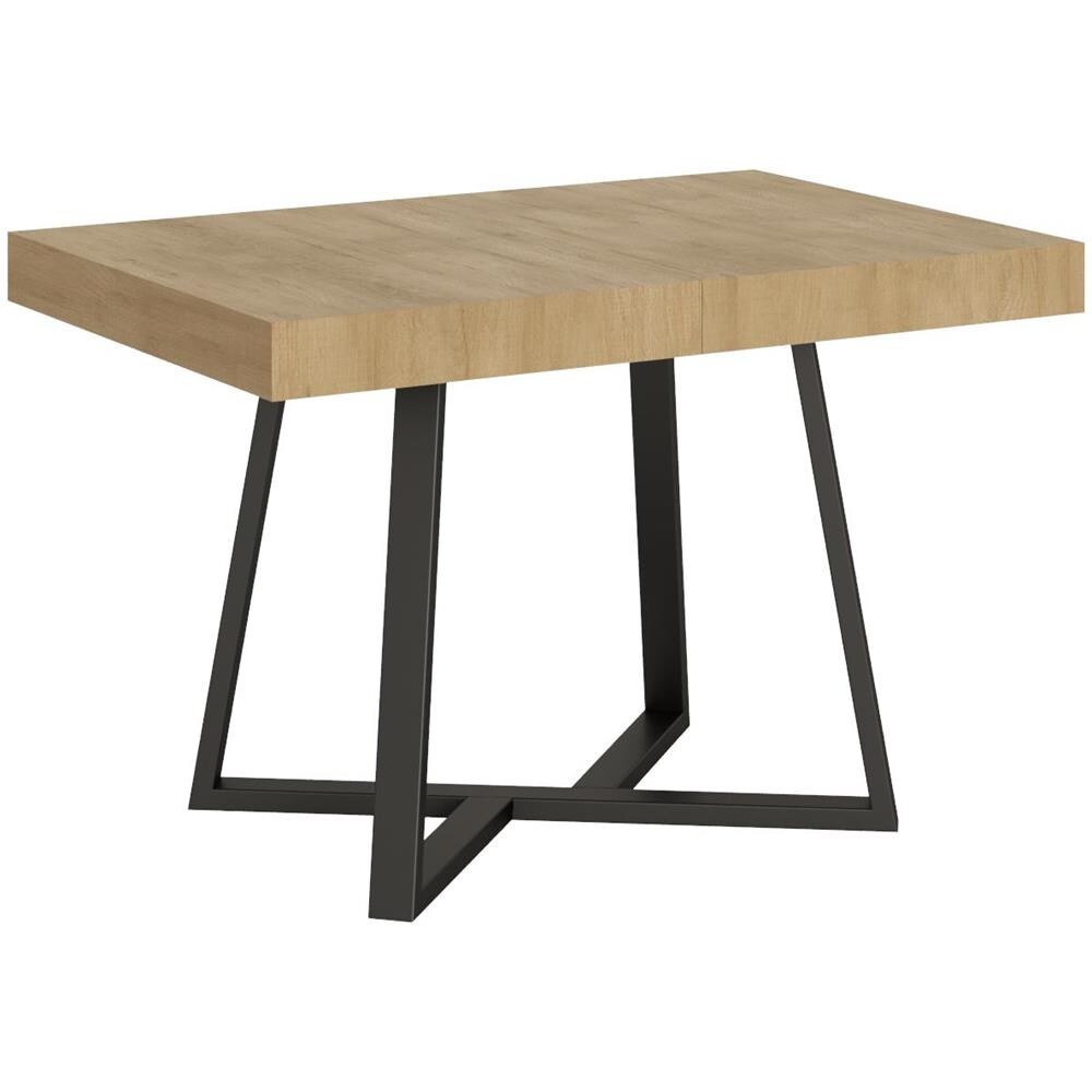 Tavolo allungabile 80x120/204 cm Zeplir quercia natura gambe antracite - Foto 1