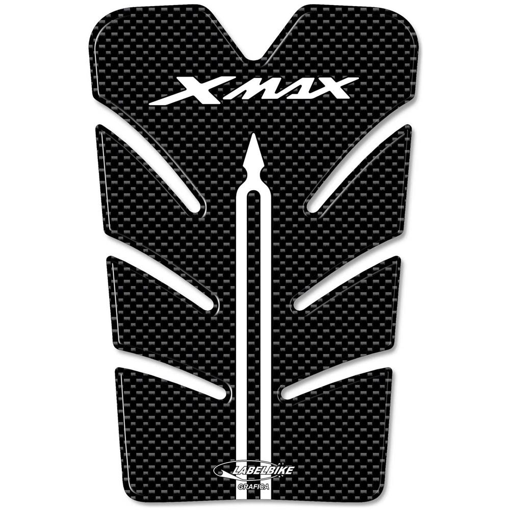 Adesivo 3D Sportello Serbatoio X Max Paraserbatoio Per Scooter Yamaha Xmax 2010-2013 Carbonio-Bianco - Foto 1