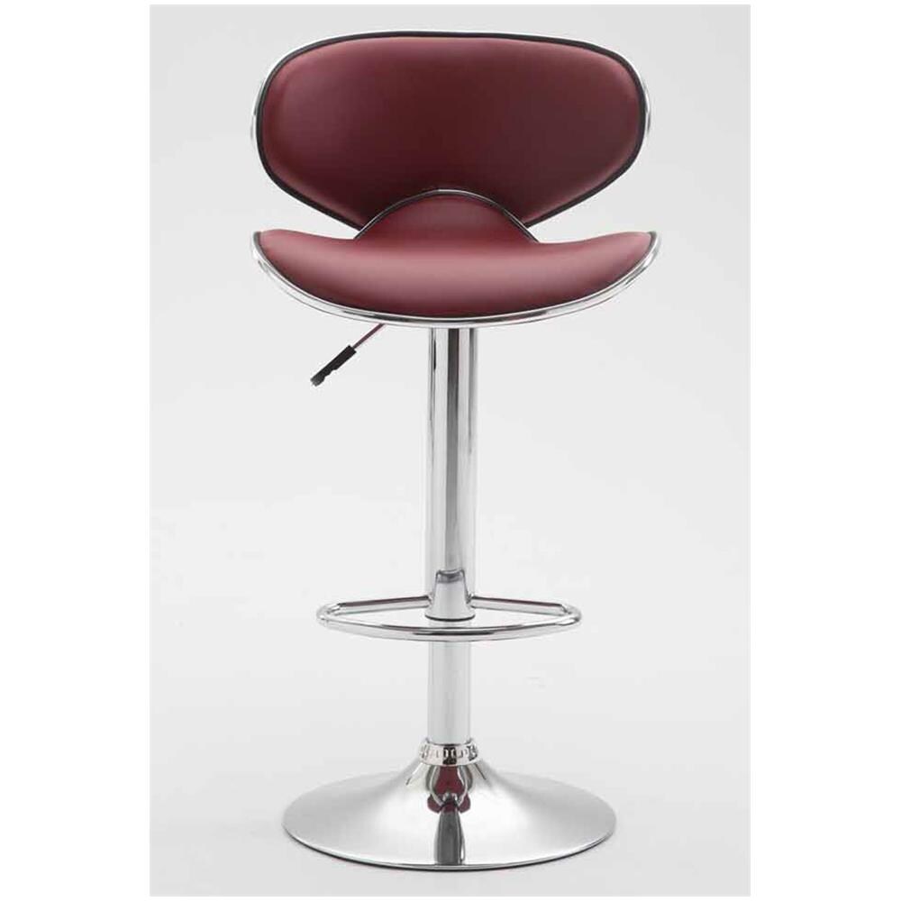 Set 2 Sgabelli Cucina Las Vegas V2 in Similpelle - Coppia Sedie Sgabello Imbottite Girevoli e Regolabili 62-82cm con Schienale Bordeaux - Foto 2