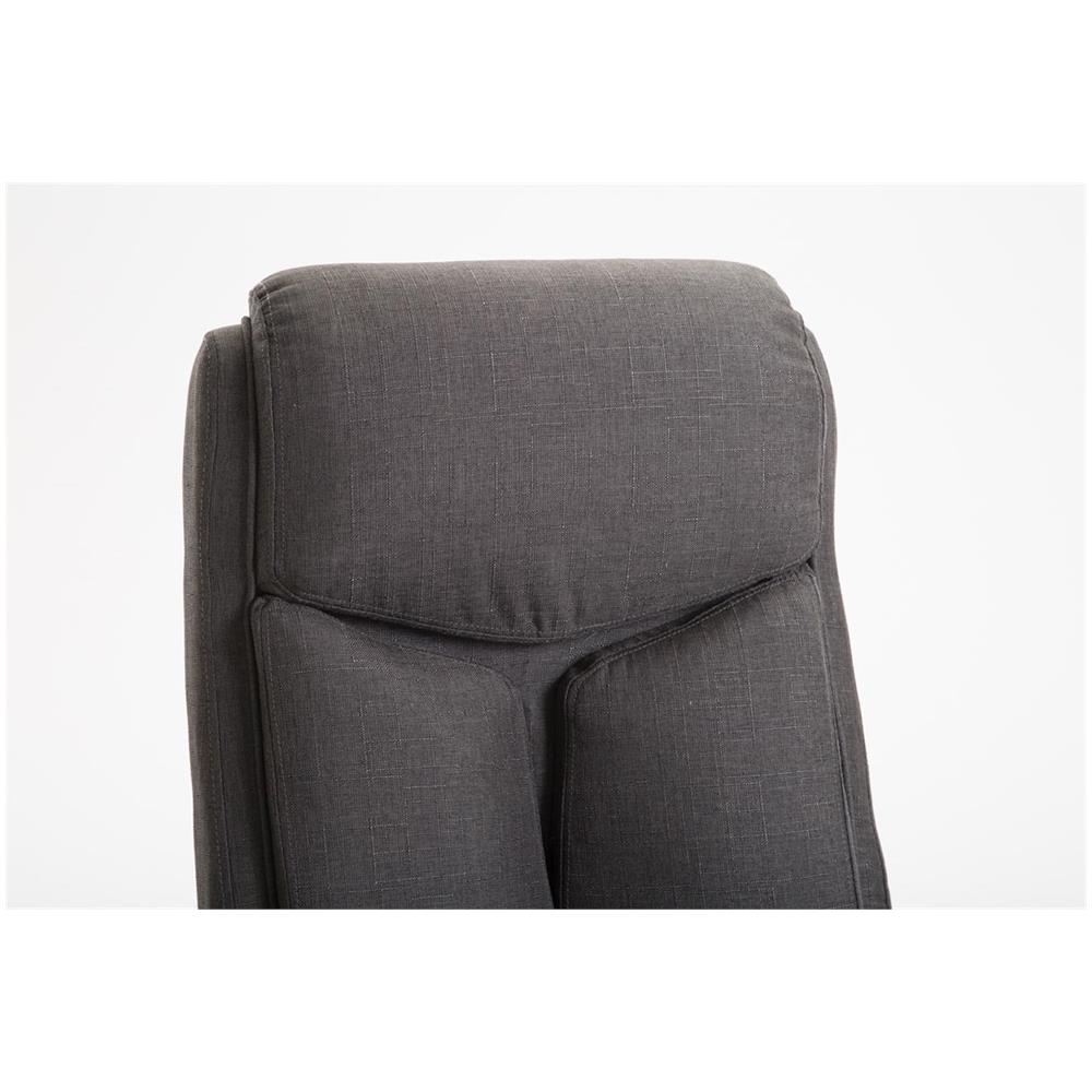 Sedia Ufficio VAUD XL in Tessuto - Poltrona Ergonomica Girevole con Alto Schienale e Braccioli I Poltrona Studio Presidenziale con Portata Max 140 kg I Sedia Pc Regolabile con 5 Ruote Grigio Scuro - Foto 5
