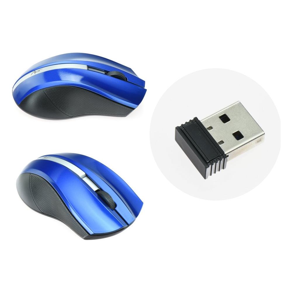Art Wireless Mouse Wireless Cordless Optical 3-pulsante Del Mouse Usb Compatibile Con Laptop, Notebook, Pc, Del Computer In Blu - Foto 2
