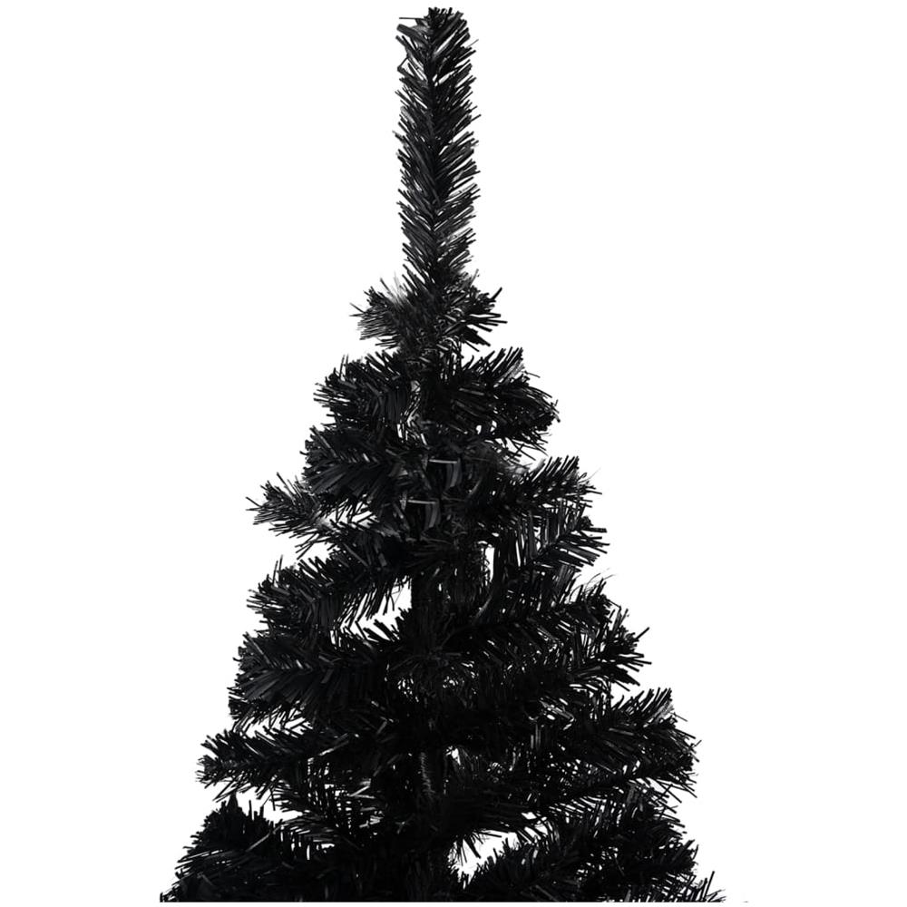 Set Albero Natale Artificiale con LED e Palline Nero 180 cm PVC - Foto 3