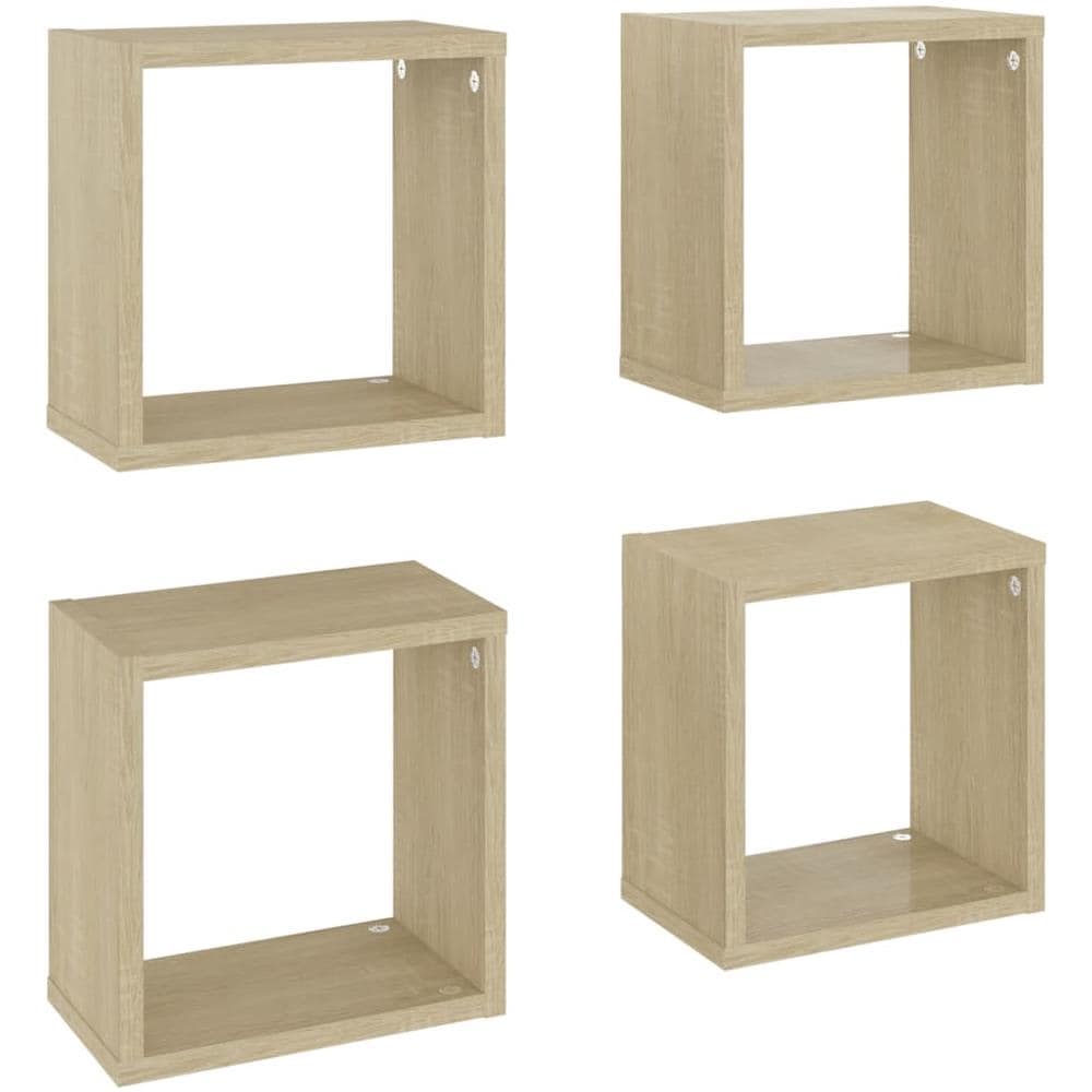 Mensole a Cubo 4 pz Rovere Sonoma 26x15x26 cm - Foto 2