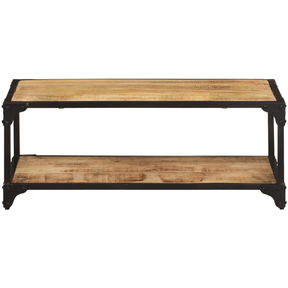 Tavolino Da Salotto 90x45x35 Cm In Legno Di Mango Grezzo - Foto 2