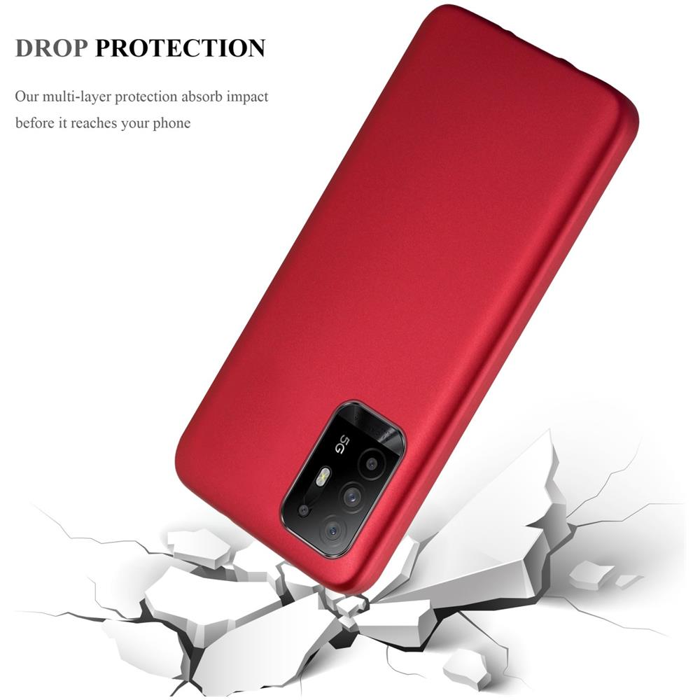 Custodia Compatibile Con Oppo A94 5g In Rosso Metallico - Coperchio Protettivo In Silicone Tpu Flessibile - Foto 6