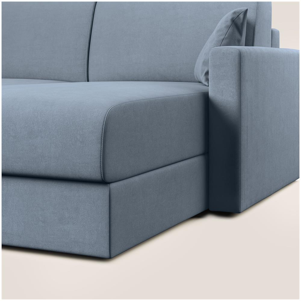 Chris Divano Letto Angolare Con Penisola In Microfibra Smacchiabile T11 Carta-da-zucchero 248 Cm Destro (mat. 120x197) - Foto 8