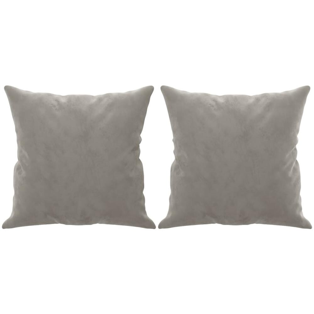 Cuscini Decorativi 2 Pz Grigio Chiaro 40x40 Cm In Velluto - Foto 2