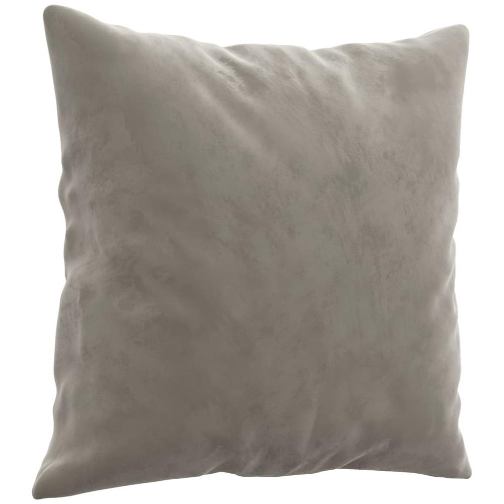 Cuscini Decorativi 2 Pz Grigio Chiaro 40x40 Cm In Velluto - Foto 5