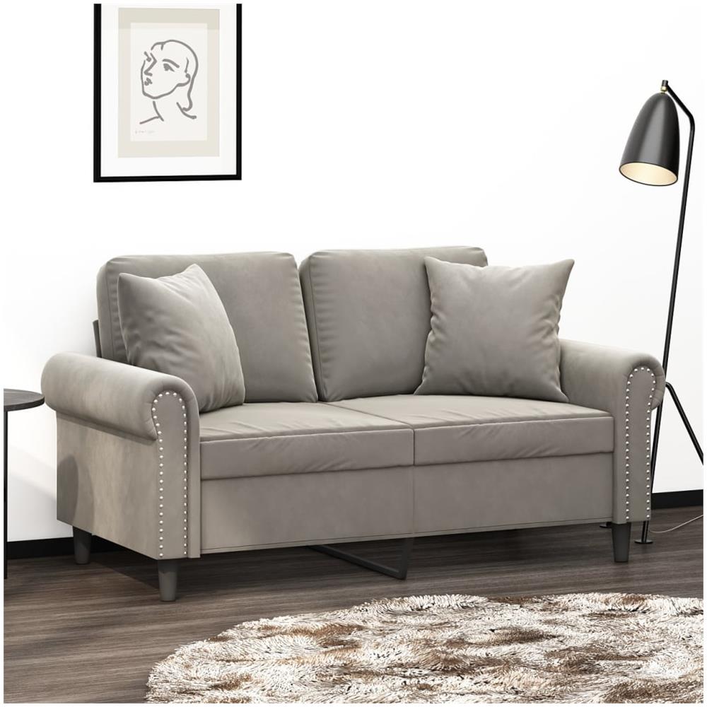 Cuscini Decorativi 2 Pz Grigio Chiaro 40x40 Cm In Velluto - Foto 1