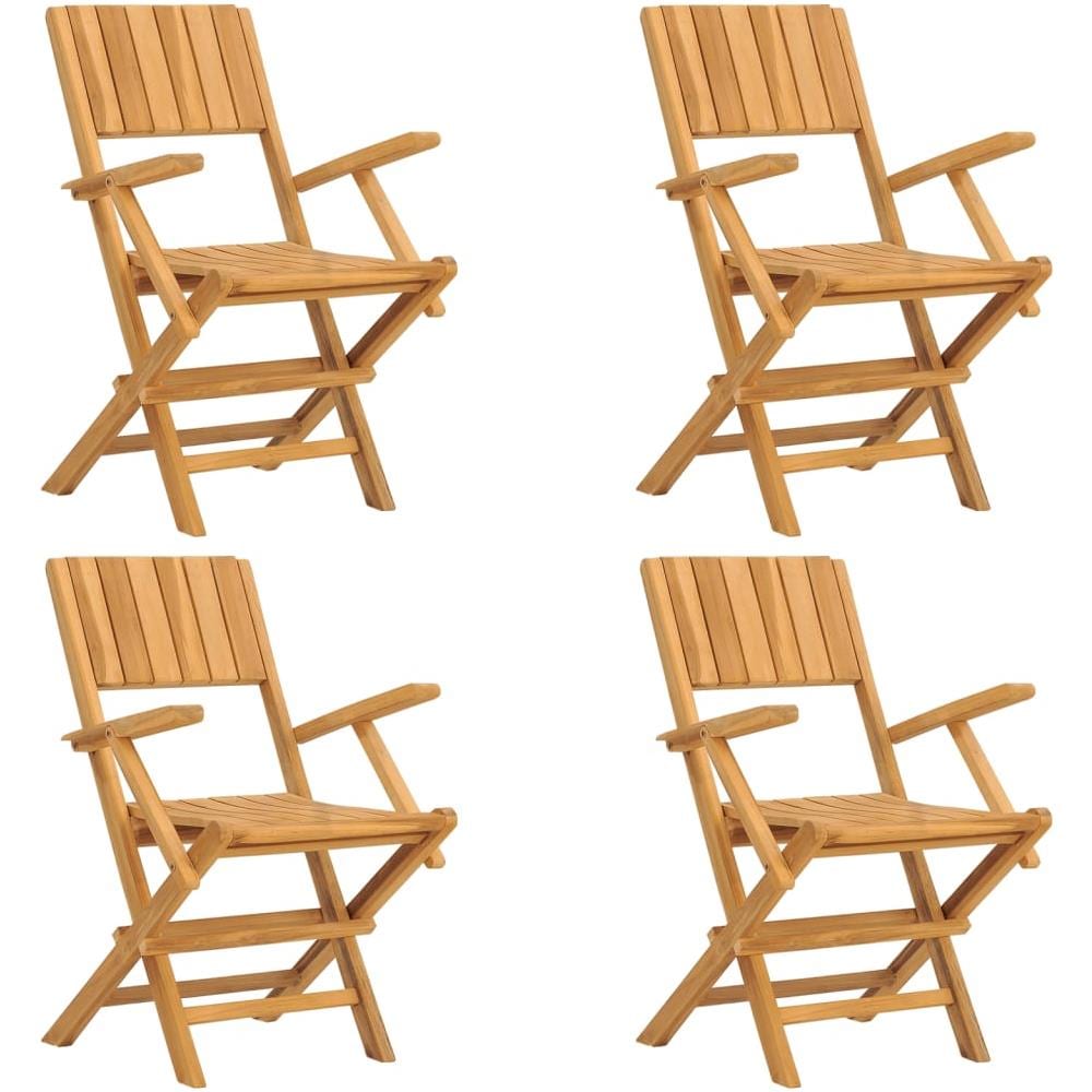 Sedie Da Giardino Pieghevoli 4pz 55x61x90cm Legno Massello Teak - Foto 2