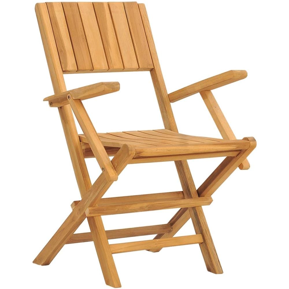 Sedie Da Giardino Pieghevoli 4pz 55x61x90cm Legno Massello Teak - Foto 3