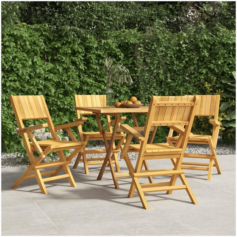 Sedie Da Giardino Pieghevoli 4pz 55x61x90cm Legno Massello Teak - Foto 1