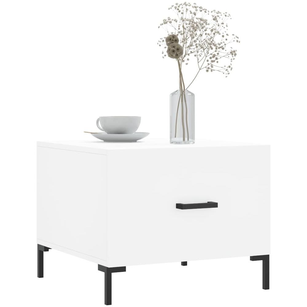 Tavolino Da Salotto Bianco 50x50x40 Cm In Legno Multistrato - Foto 3